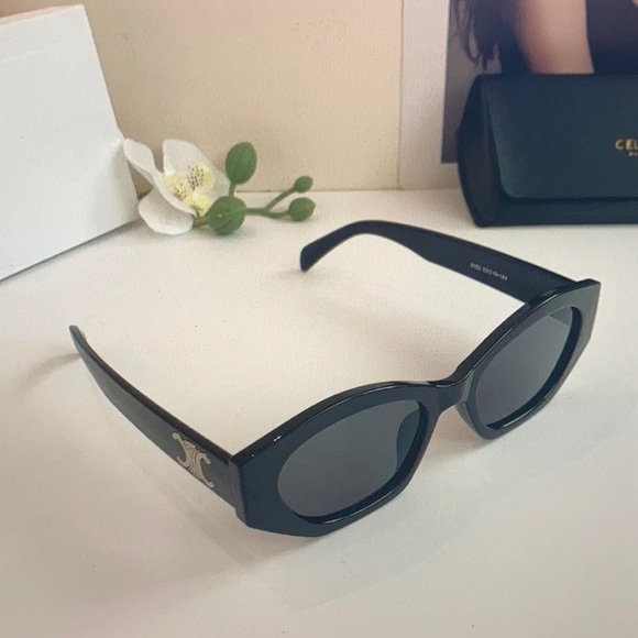 Celine Accessories - Celine Black Sunglasses With Sliver Accents